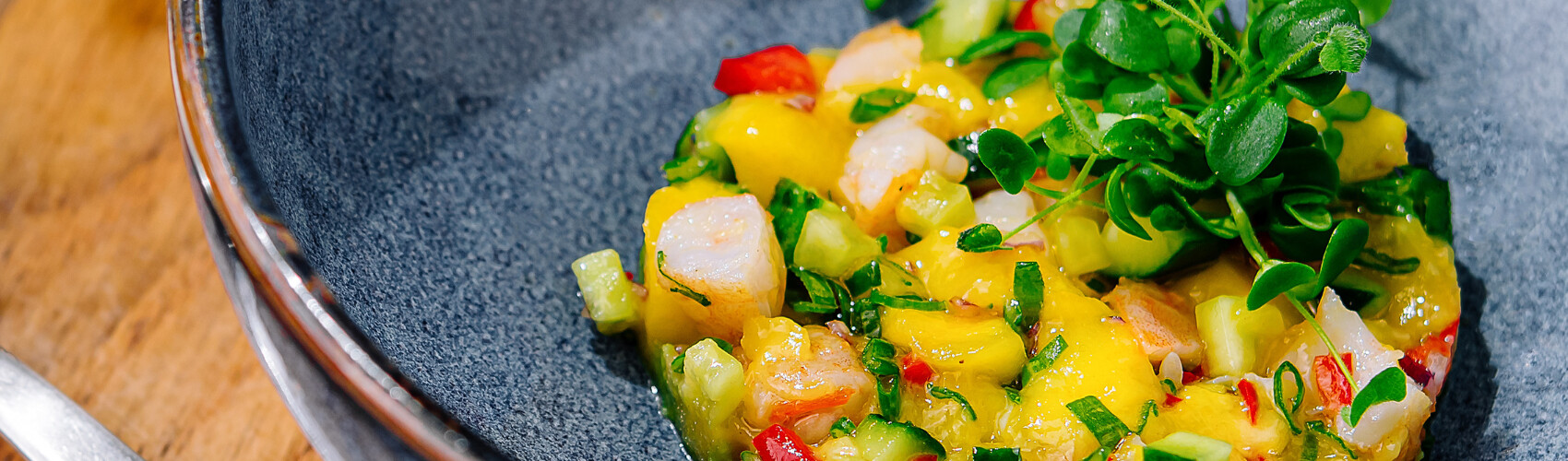 Ceviche de mango y yacón